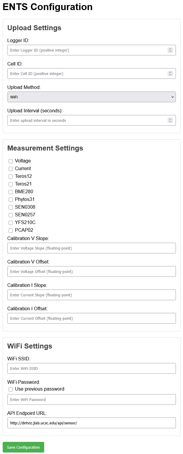 ENTS wifi user config